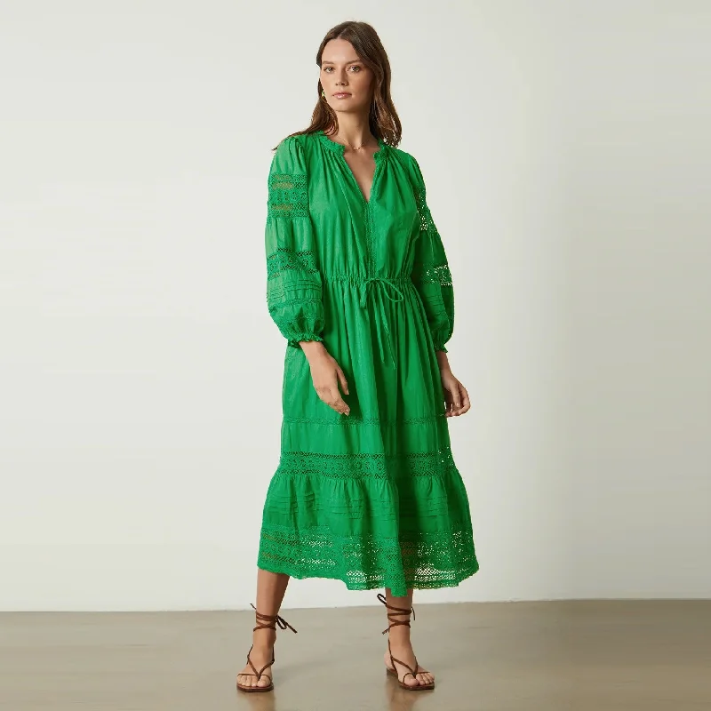 Chanelle Cotton Lace Dress (Green)