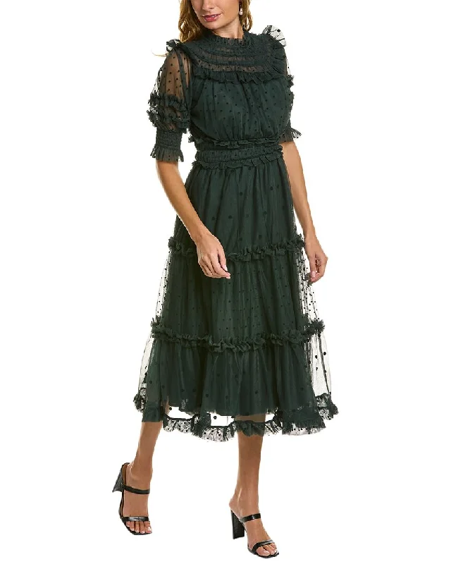 Boden Tulle Ruffle Midi Dress