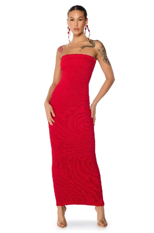 CINCH ME IN KNIT TUBE MAXI DRESS