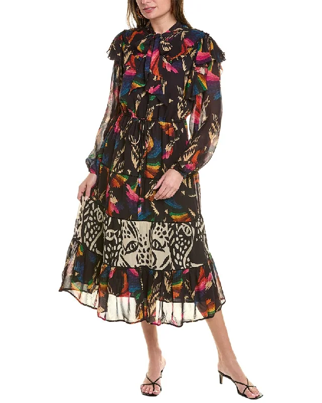 FARM Rio Macaws Flight Ankle Midi Dress