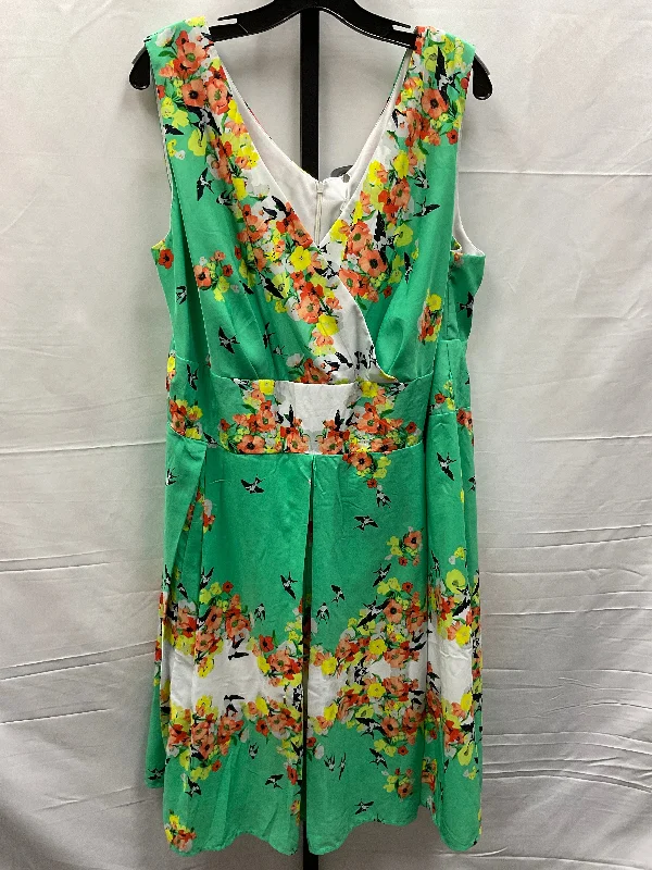 Floral Print Dress Casual Midi Dressbarn, Size 24