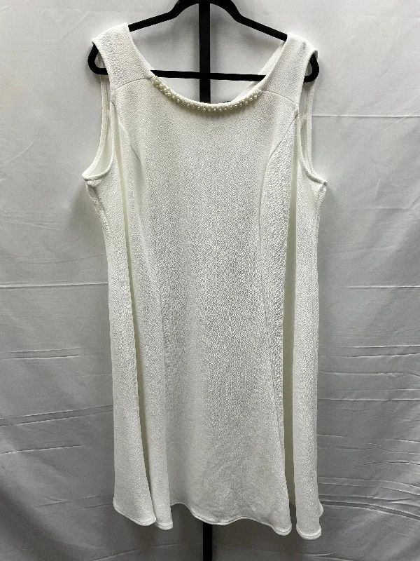 White Dress Casual Midi Clothes Mentor, Size 20