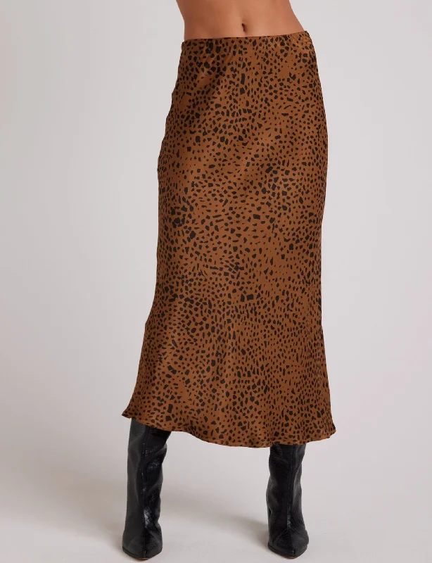 Bias Midi Skirt, Bronzed Maple